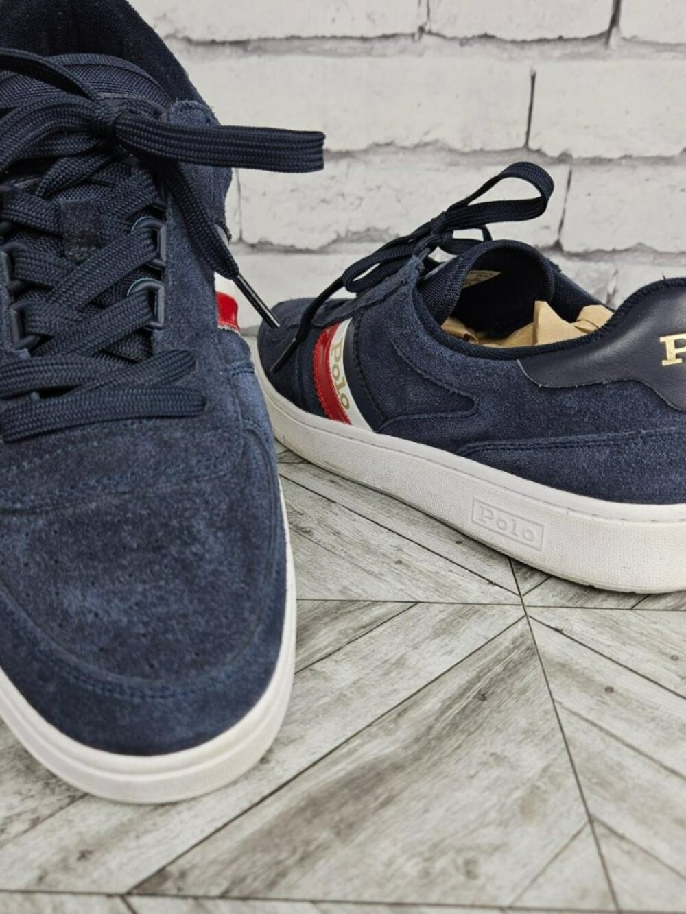 Polo Ralph Lauren Polo Court Navy Suede Sneakers Mens 9 Yacht Preppy Shoes